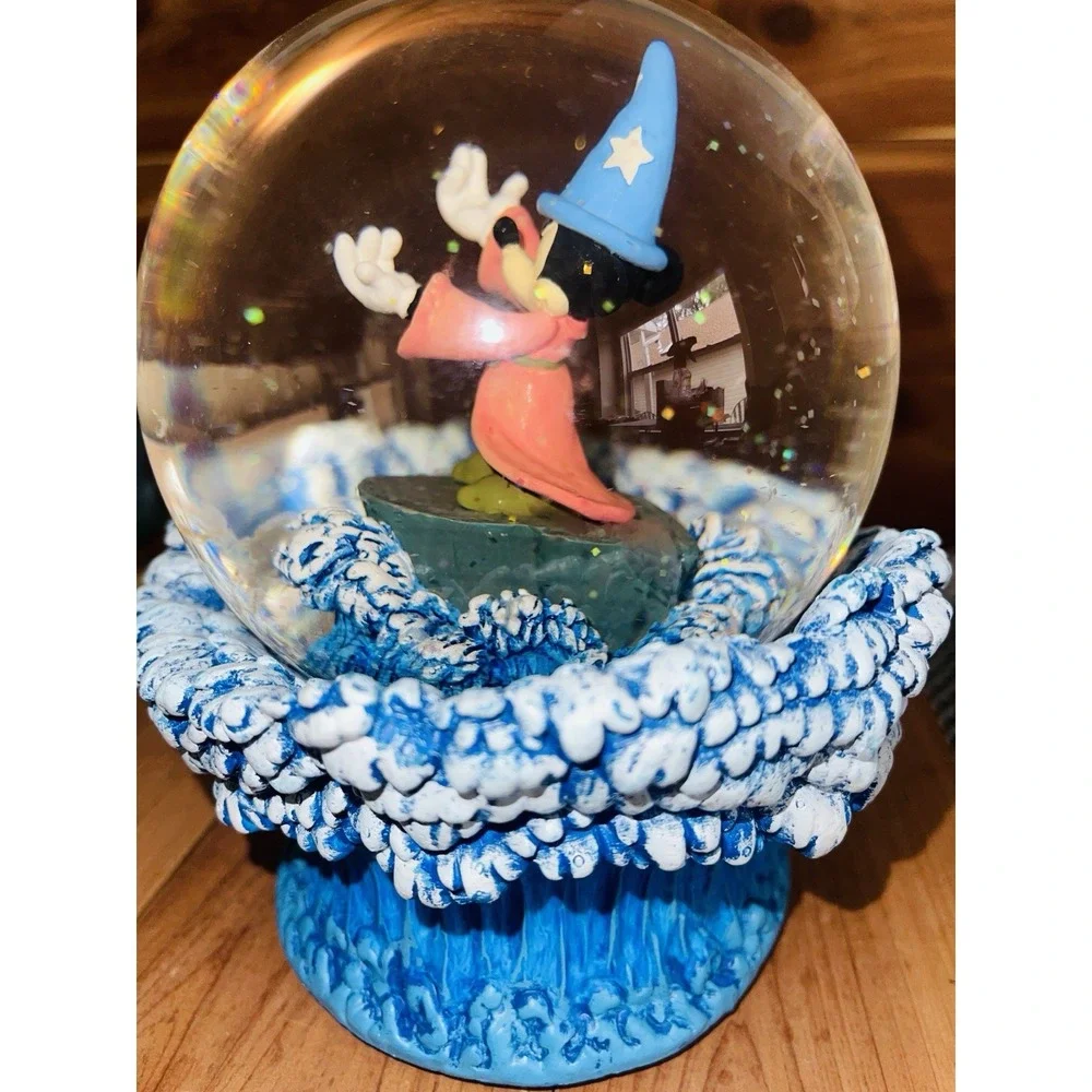 VTG Disney Fantasia Musical Snow Globe Sorcerer's Apprentice Mickey Mouse Waves